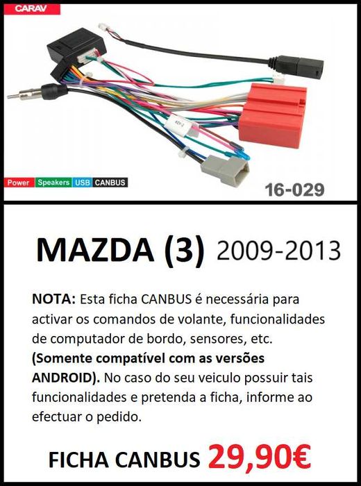 (NOVO) Rádio 2DIN • MAZDA 3 (2004 a 2013) • Android GPS [4+64GB]