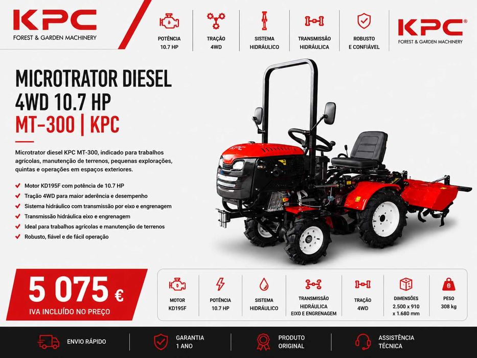MICROTRATOR DIESEL KPC MT-300 4WD 10.7 HP LL29