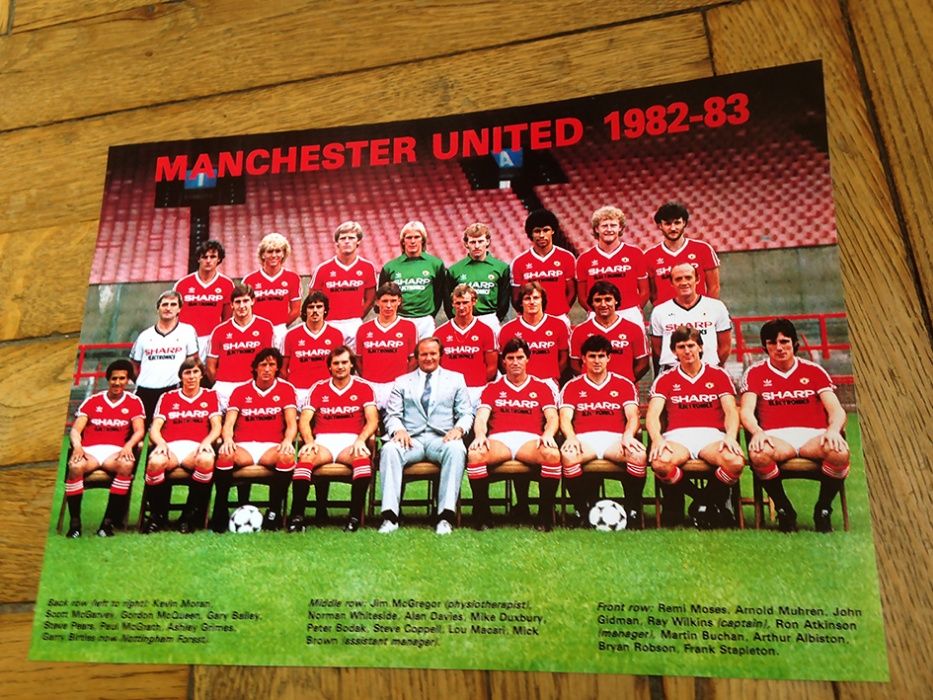 "ФК Манчестер Юнайтед" сезона 1982-83. Карточка-фотография.