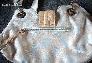 Mala original  pele e tecido Gussaci cor bege -  ÚLTIMOS DIAS