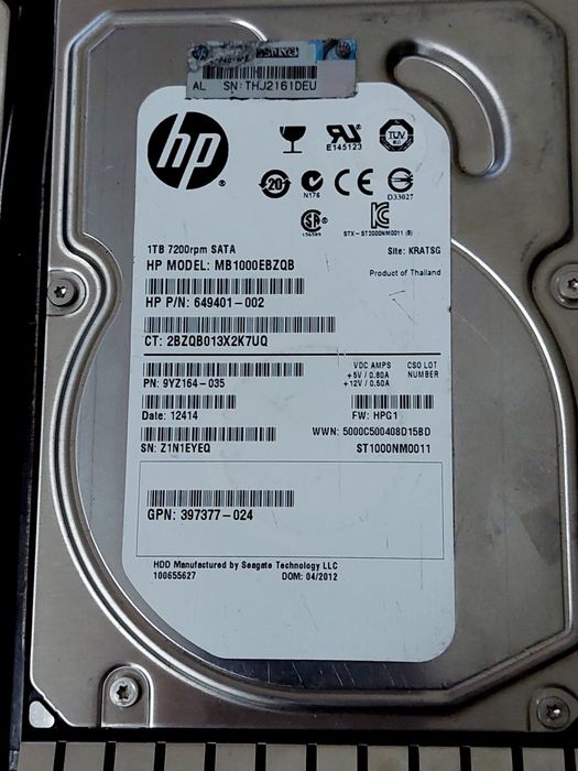 Серверний жорсткий диск HP 1000GB SATA 7.2 K 3.5" LFF HDD