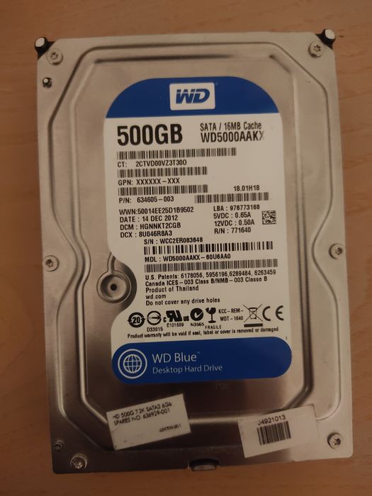 3.5" Hard Drives, 500 GB, 7200 RPM, SATA III.64752118811011120
