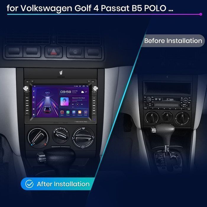 VW Golf 4 Passat Polo Jetta – Radio Android 15 7" CarPlay Android Auto 2GB/32GB GPS Nawigacja Stacja Multimedialna WiFi Bluetooth DSP PL