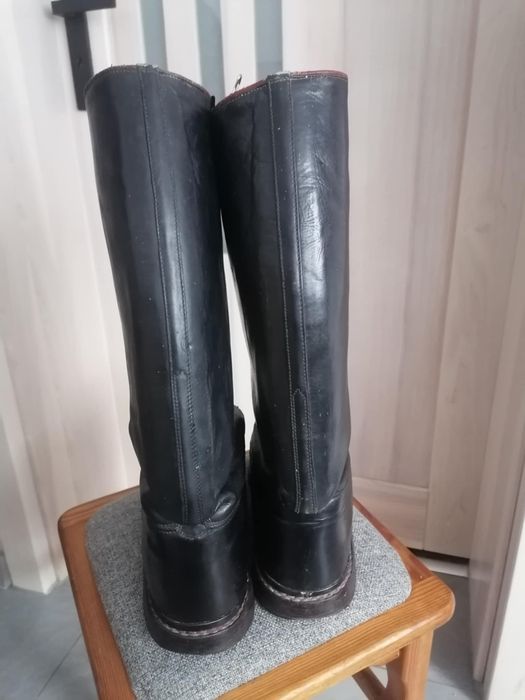 Męskie oficerki – skórzane, wysokie – rozmiar ok. EU 46–47