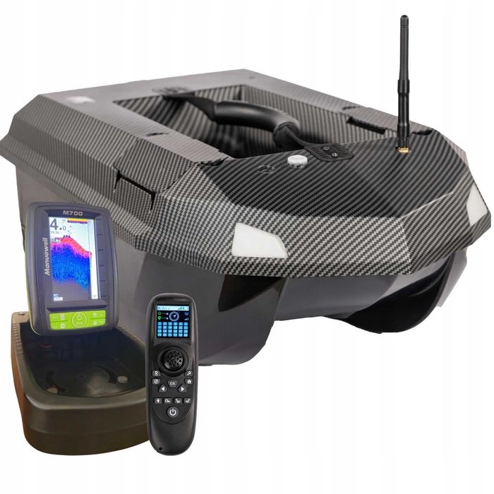 Łódka zanętowa Manuowell Assassin, Carbon, GPS, Autopilot, Echosonda