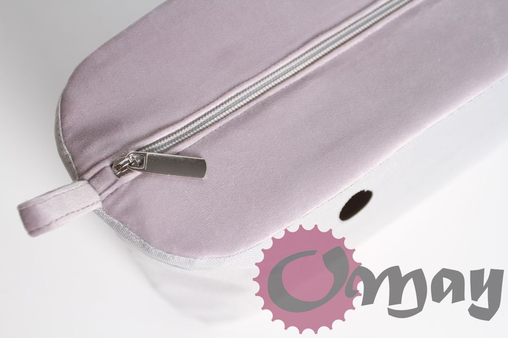 organizer do OBAG MINI welur pudrowy róż siwy elegancki wkład OMAY