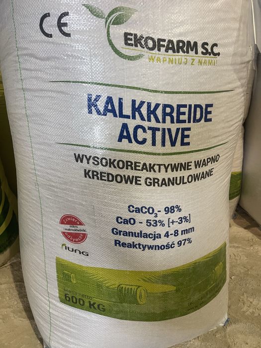 Wapno Kredowe I Wapno Magnezowe granulowane , czarna kreda z humusem