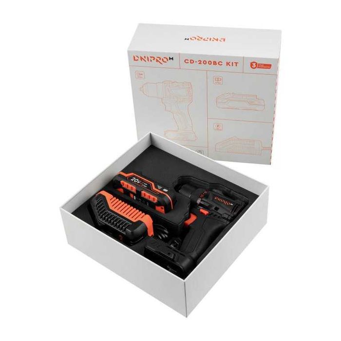 Акумуляторний дриль-шуруповерт Dnipro-M CD-200BC KIT
