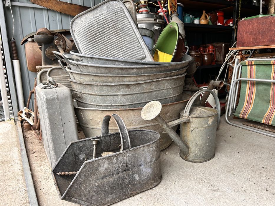 Naczynia ocynkowe cynkowe garnek balia tarka do ogrodu doniczka