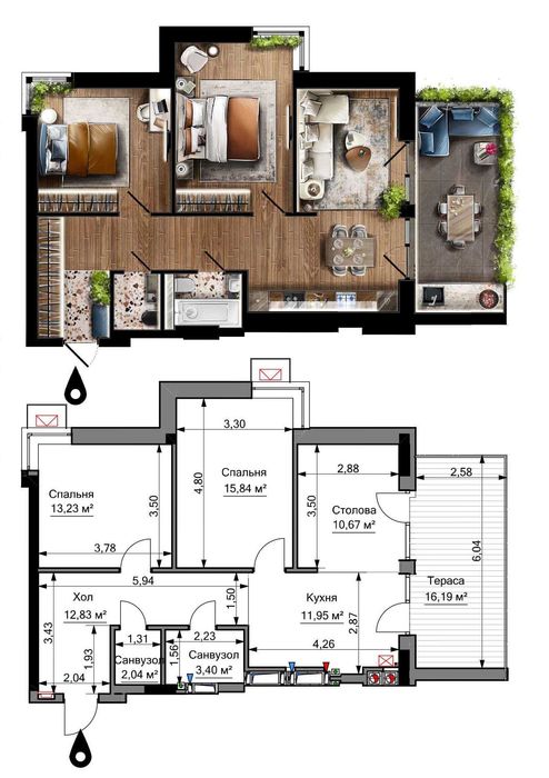 Продаж 2-кімнатної квартири, новобудова, ЖК CENTRAL PARK, Біла Церква