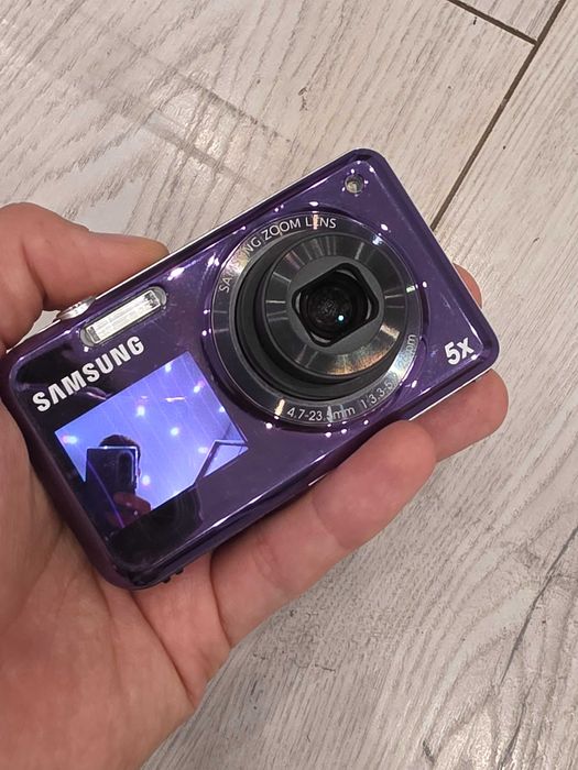Aparat cyfrowy Samsung PL120 | Fioletowy | Dual View | Y2K digicam