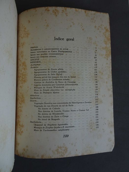 Livro Carta Fitogeográfica de Angola 1939 República Portuguesa Ministério das Colónias