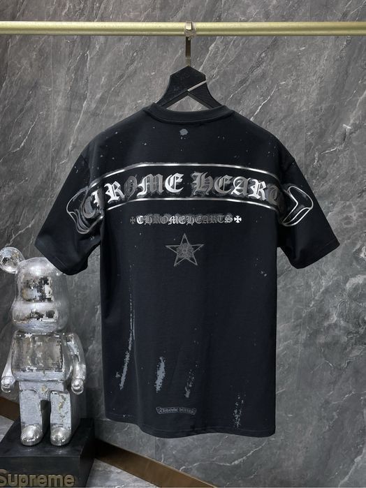 CHROME HEARTS футболка мужская черная оверсайз унисекс оригинал