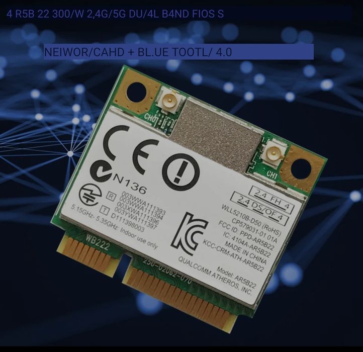 Placa de WiFi 2.4G/5.0G para portatil NOVA