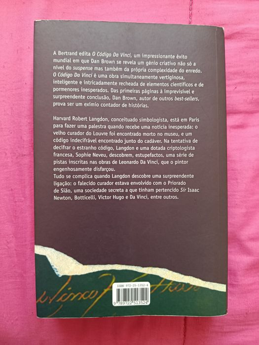 O CÓDIGO DA VINCI  ( Dan Brown ) Livro