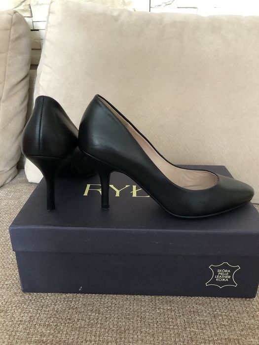 Skórzane szpilki czarne Ryłko Estima roz. 35 stan idealny