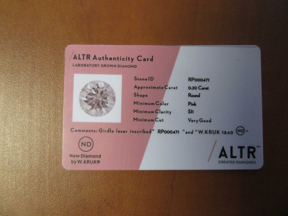 W. Kruk - pierścionek zaręczynowy-różowe złoto + brylant (rozmiar 11)