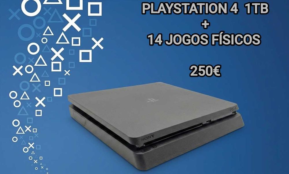 PlayStation4 HDR Slim 1TB + 14 Jogos