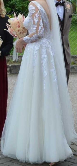 Suknia ślubna rozmiar m/l na wzrost 180+obcas