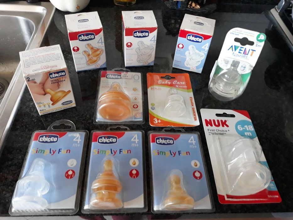 Tetinas Chicco/Avent/Nuk/Neo Baby e Baby Care NOVAS.