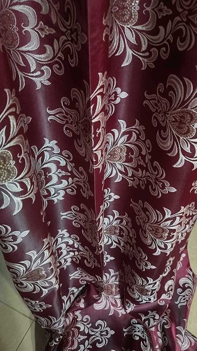 zaslony z metra ORNAMENT bordo/bez/złoto,szer 280 cm piekne,grubsze