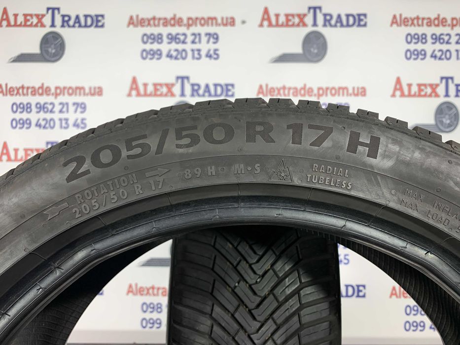 2 шт. 205/50 R17 Continental AllSeasonContact шини вживані, протектор 7,5 мм