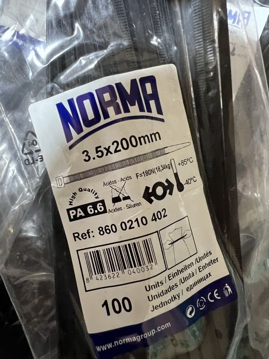 Lote 200 Pacotes de 100 abraçadeiras Norma / Elematic - NOVO