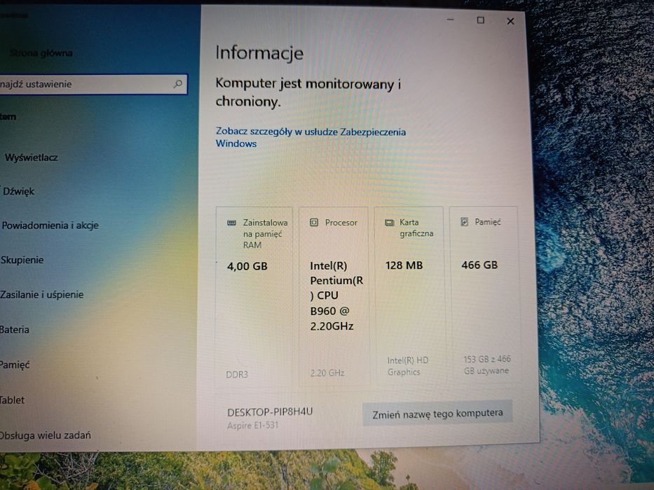 Laptop Acer 15,5 cala
