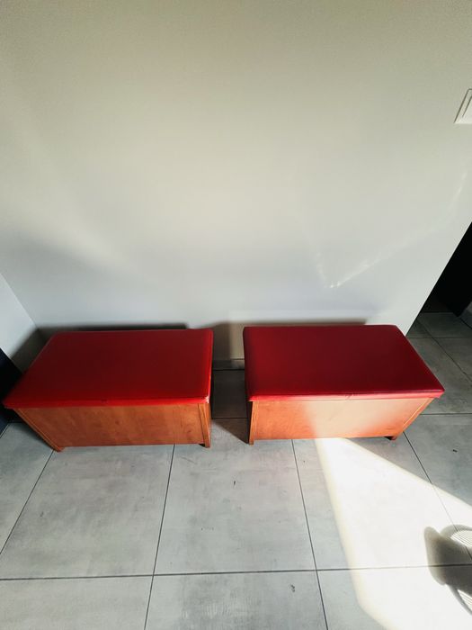 Pufa siedzisko drewno ekoskóra