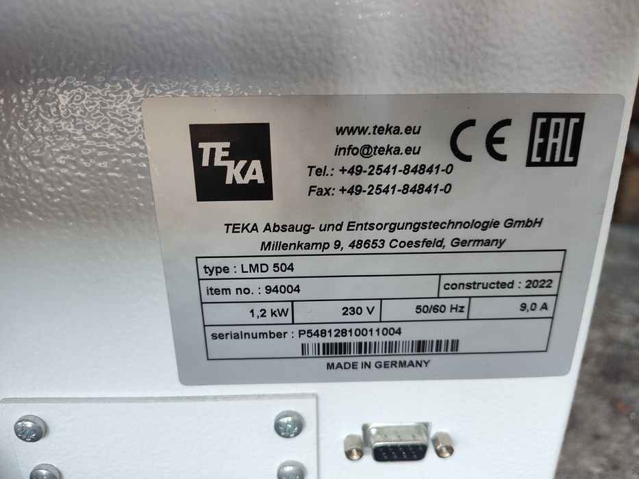 Odciąg przemysłowy pylów dymów  teka lmd 504 nowy