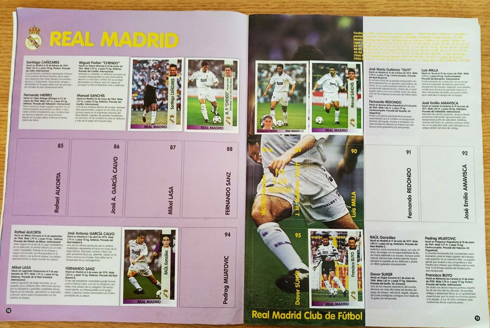 Caderneta cromos Panini 96-97 La Liga - Espanha