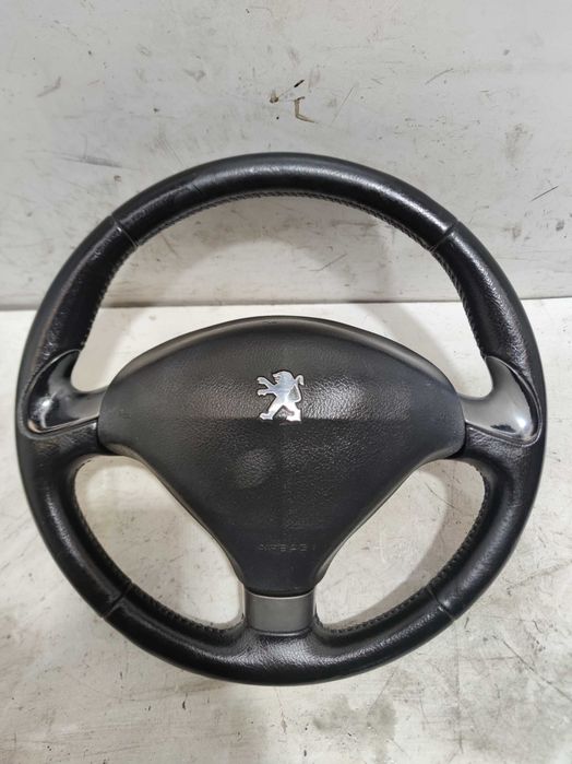 Peugeot 407 Kierownica AIRBAG Skóra Skórzana