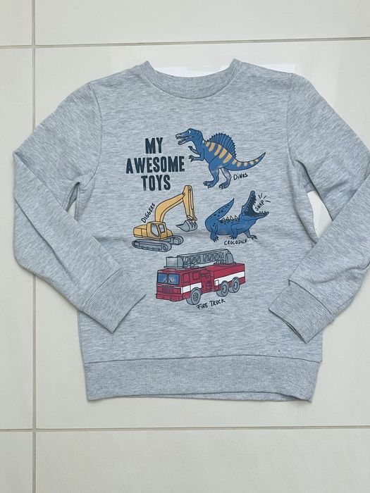 Bluza szara z dinozaurami r. 134