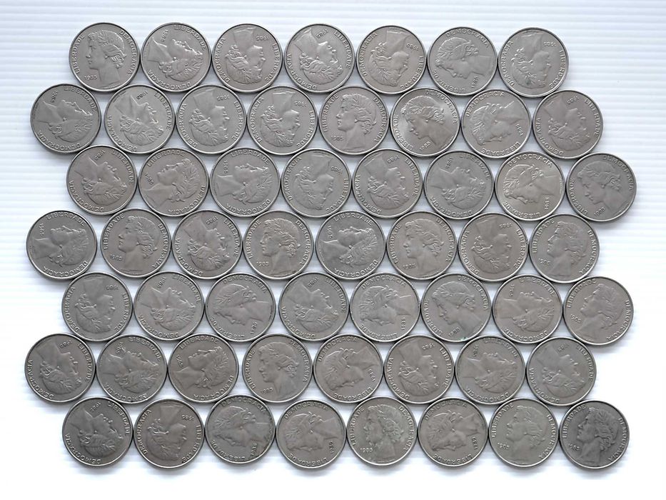 Lote de 55 Moedas 25 Escudos 1985