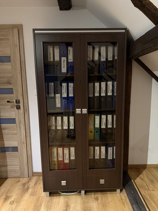 Szafa biurowa , ciemny brąz szafa do biura na segregatory