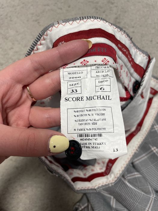 Чоловічі штани Score Michail Slim Fit в клітинку (Розмір 33)