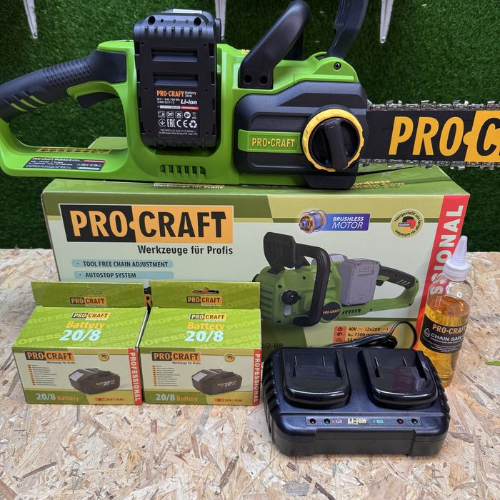 Комплект акумуляторна ланцюгова пила PROCRAFT PCA42/2 Гарантія 36місяц