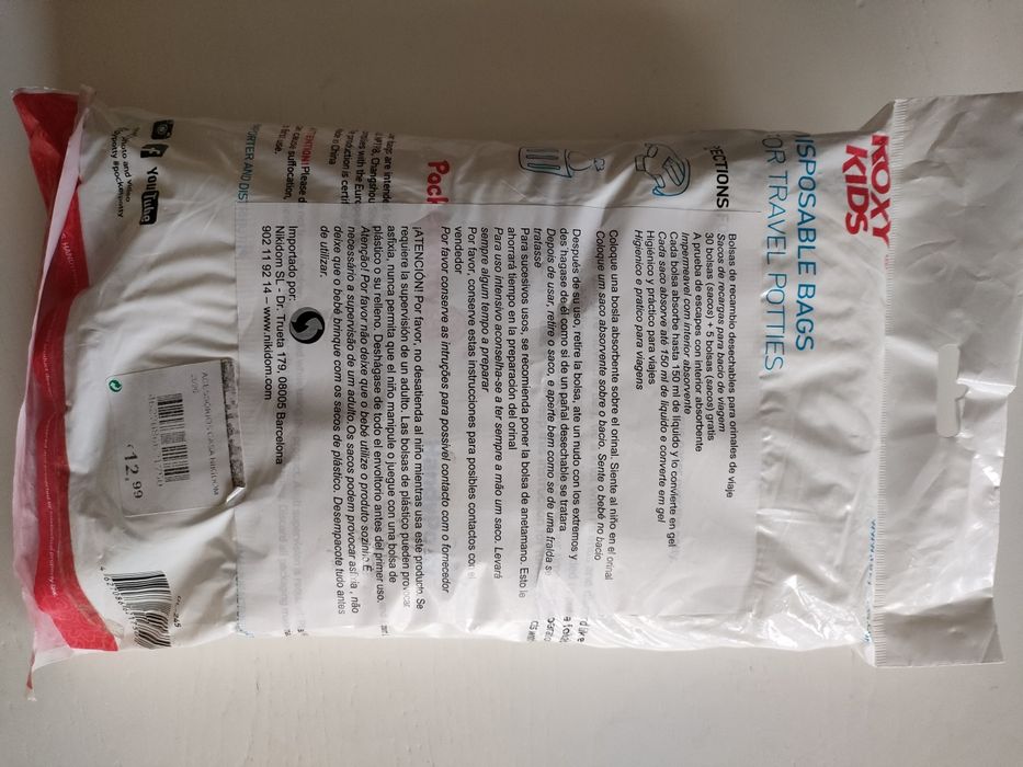Bacio desdobrável / redutor de sanita com recargas