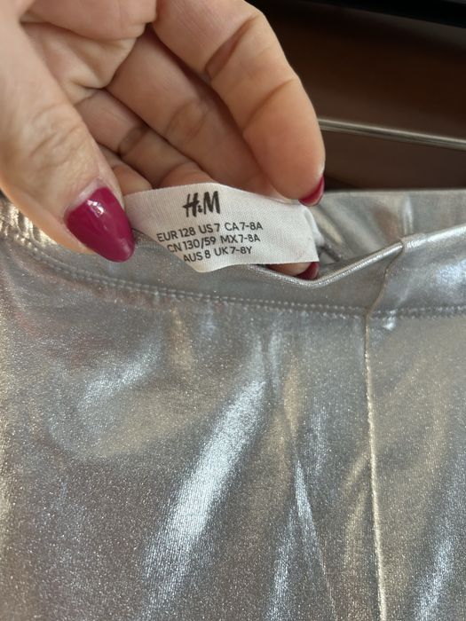 H&M leginsy srebne roz.128