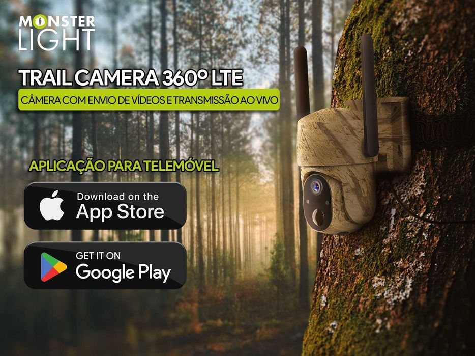Câmera Trail 360º LTE com aplicação para telemóvel e envio de vídeos