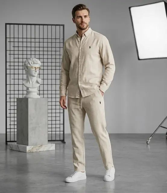 Мужской льняной костюм Polo Ralph Lauren