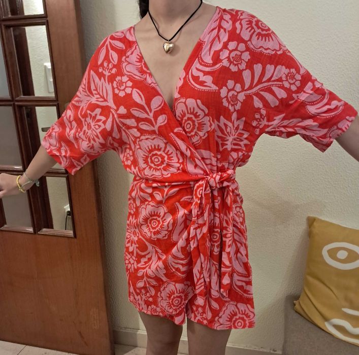 Vestido calção estampado
