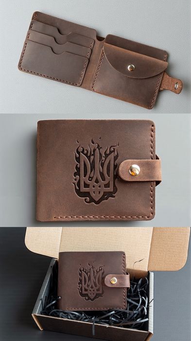Мужской кожаный кошелек / Шкіряний гаманець / Ручная работа / Подарок