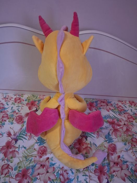 Pluszak smok żółto różowy