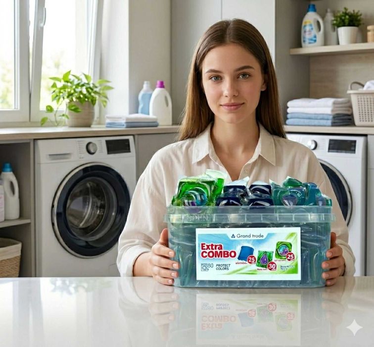 Комбо капсул для прання 80 штук у відрі 4в1 3в1 1в1 капсулы для стирки