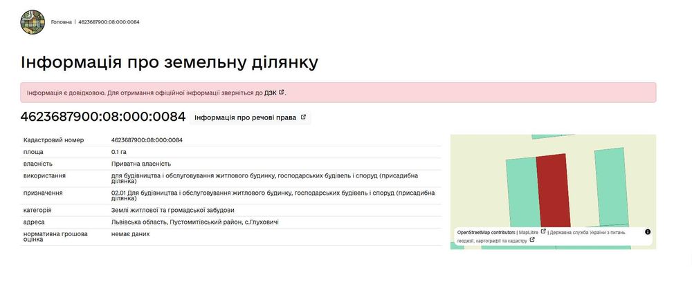 Продаж земельної ділянки, с.Глуховичі, 10 сот.,БЕЗ КОМІСІЇ ДЛЯ ПОКУПЦЯ