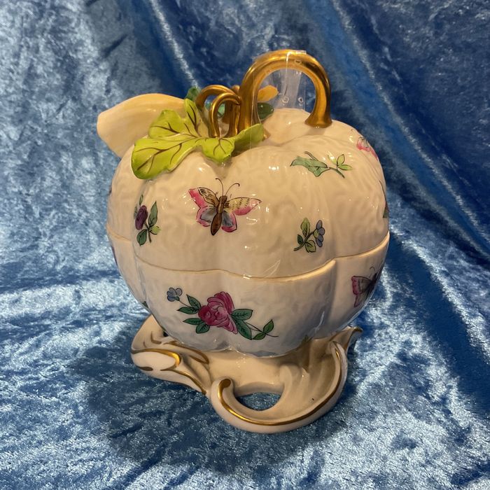 Caixa romã vintage vista alegre pintura manual 13 cm