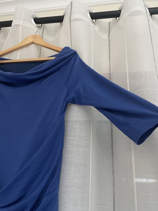 Vestido azul em algodão laço