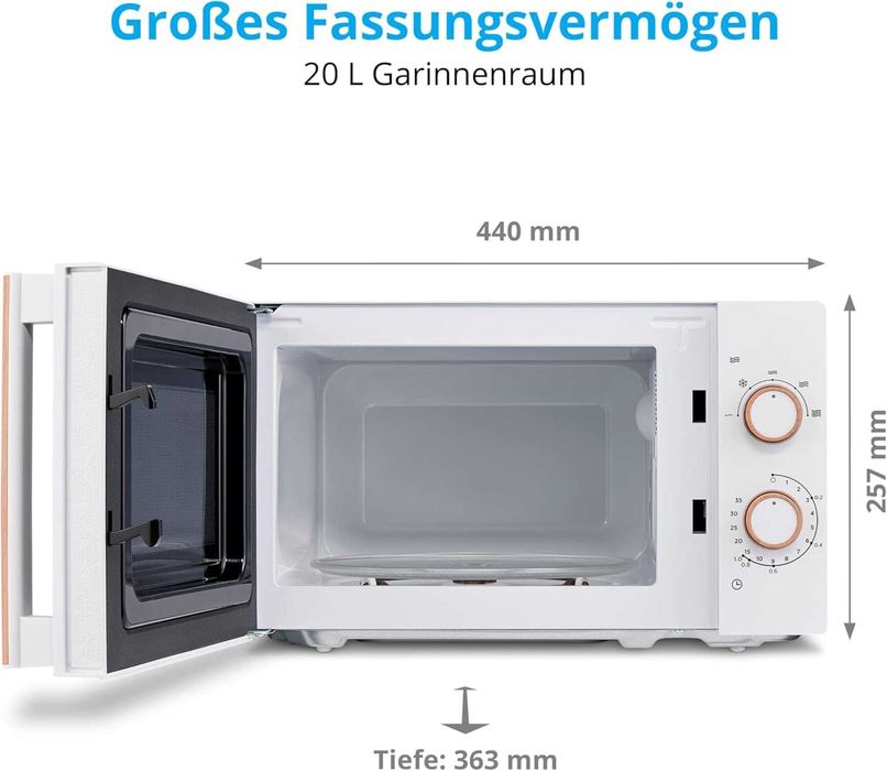 Kuchenka mikrofalowa 20 litrów 700 W, lustrzane drzwi MD10596