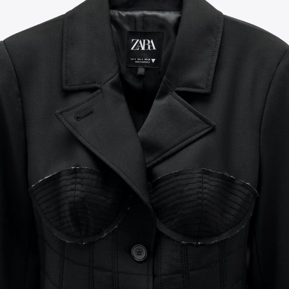 Zara лімітований чорний  блейзер піджак з корсетом бюстьє розмір s Xs